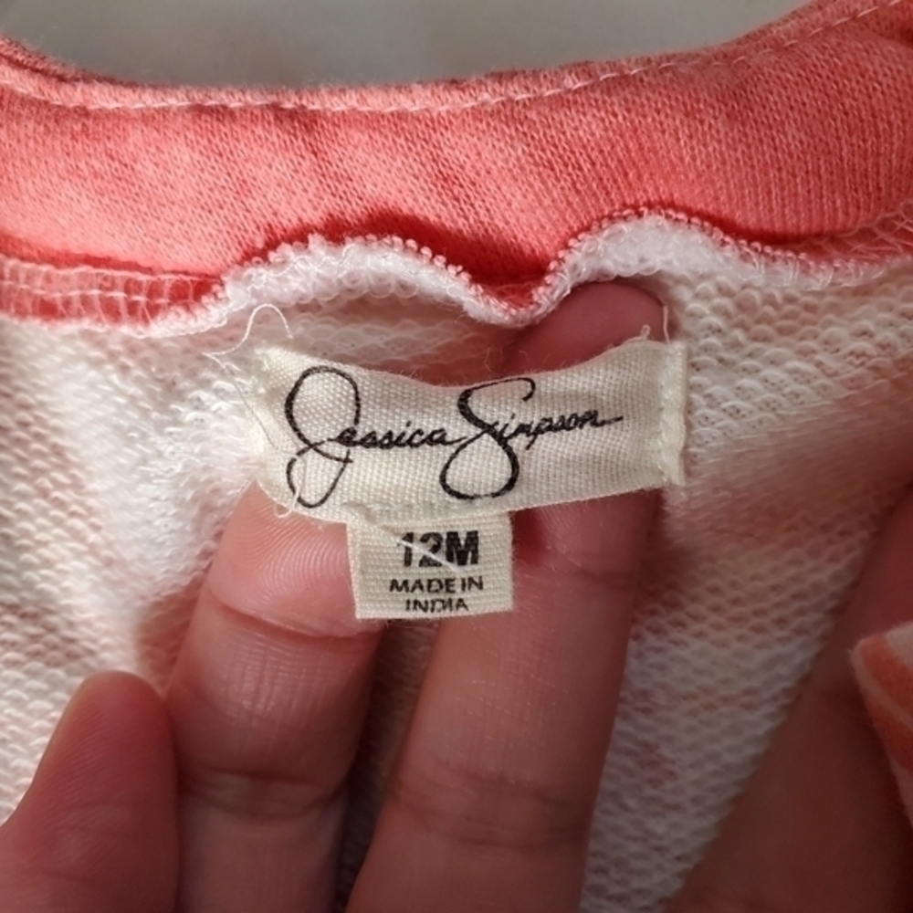 Baby Jessica Simpson jacket. Size 12 months. Bohemian. Zip. Pink and whi… - Picture 6 of 7